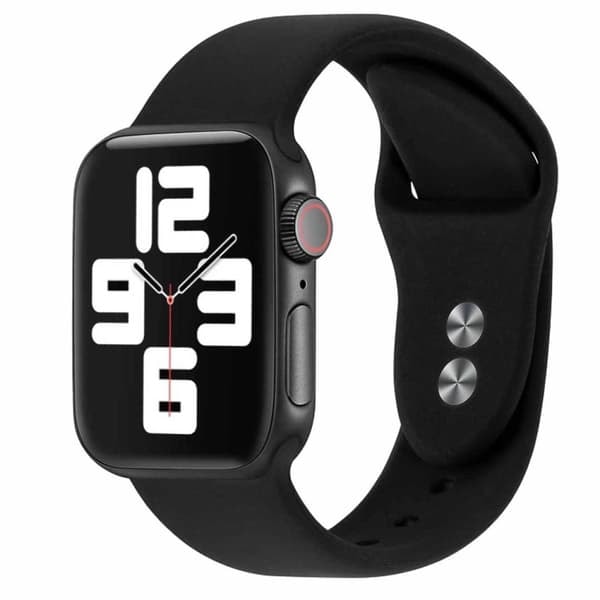 XJ-Apple Watch 38/40/41 1/2/3/4/5/6/7/8/SE Sort Urrem Silikone