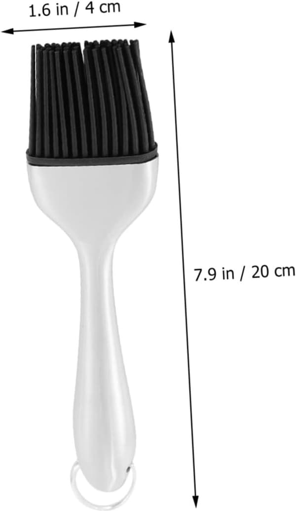 Grillpenselsett, rustfritt stål og varmebestandig silikon, for grilling, røyking og baking, 2-delt, sølv