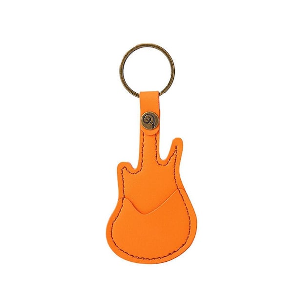 XJ-Læder Guitar Plektre Etui Guitar Plekter Holdere Med Nøglering Guitar Plektre Taske Til Guitar Plekter Taske