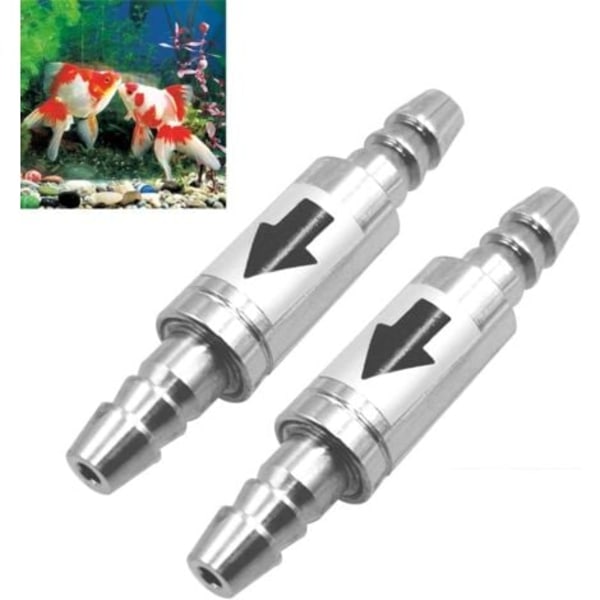 2-pack Envägs backventiler i rostfritt stål, 4/6 mm CO2-regulator diffusorrör för akvariumsystem