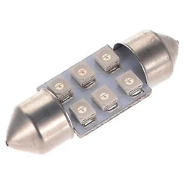 2x C5w Led 6 Smd 31mm Pære Loft Dome Lys, Blå 12v Dc