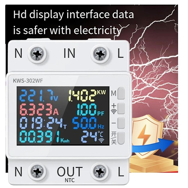 XJ-Digitaalinen energiamittarin testaaja sähkönkulutusmonitori AC 170v-270v tehomittari jännitemittari ampeeri wattimittari