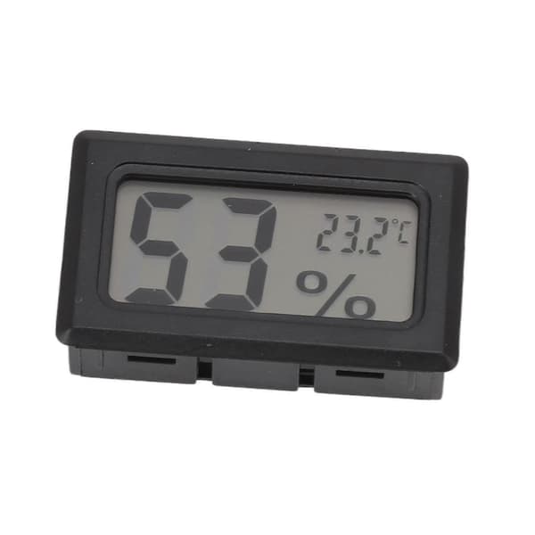 Svart Digital LCD Hygrometer Termometer for Sigarboks Skap
