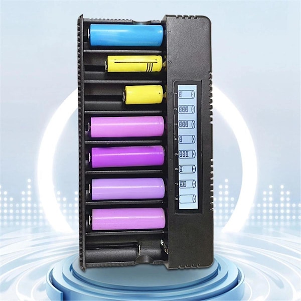 XJ-Lcd Display 8-facks 18650/26500 Batteriladdare 3.7v Litiumbatteri Ni- Ni-krom 1.2v 1.5v Batteri