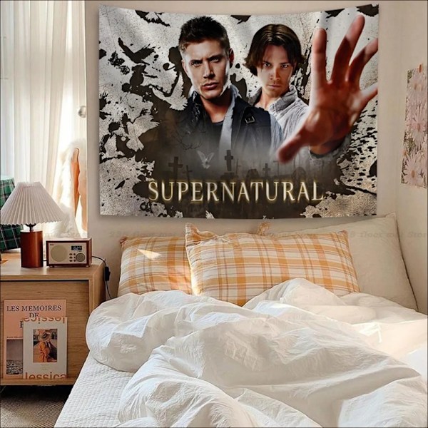 TV-serien Supernatural Tapestry Anime Tapestry Hängande Tarot Hippie Väggmattor Sovsal Väggbonader