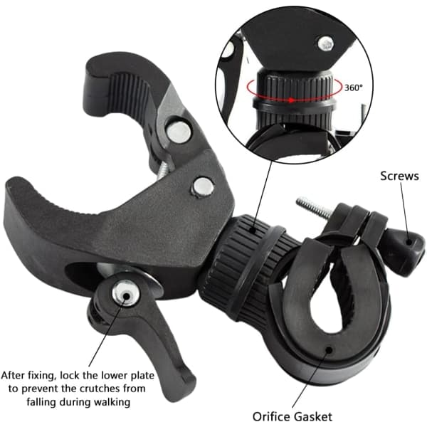 2-pakning stokkeholdere for rullator, rollator, stol - Universal Enl