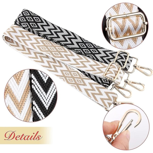 2 stk justerbar skulderrem for vesker 3,8 cm veskerem Skulderrem Bred håndveskerem svart