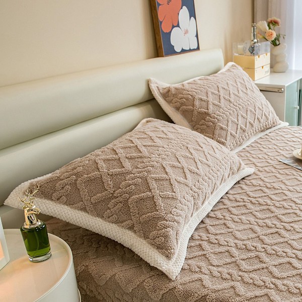 XJ-2-pakning supermyke putetrekk rektangulære putetrekk for seng sofa benk, 48*74cm, Khaki