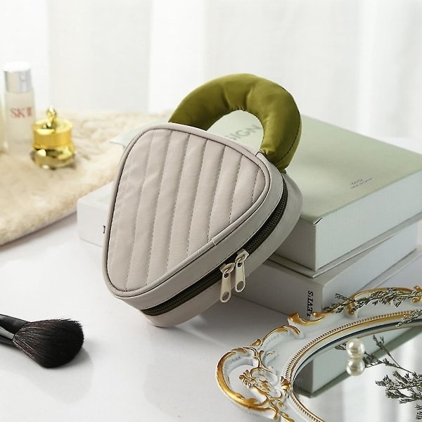 Smuk makeup taske til kvinder, stor makeup taske i Manchester polyester og nylon, kaffe