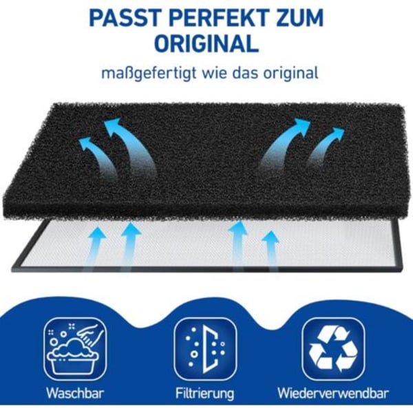 6 kpl yhteensopivia kuivausrummun suodattimia Bauknecht Privileg Whirlpool HX 481010354757 -malleihin, 225 x 107 x 8 mm, lämpöpumppukuivausrummun suodatin, kondensoiva
