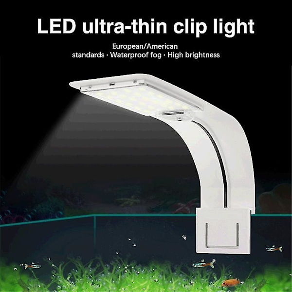 9w LED Akvarium Fisketank Clip Lys Super Slank Belysning Planter Vokser Vandtæt Clipon Fisketank 90260v Farve RGB Lys Lampe