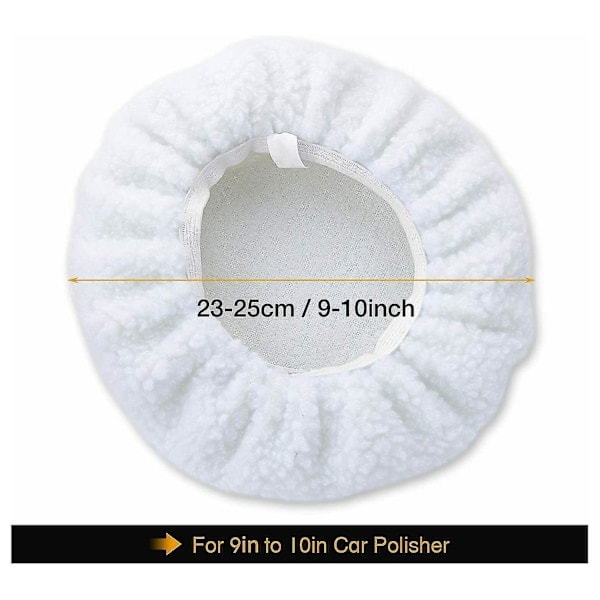 5 stk. 25 cm Polerhætte Polerpude Polering Buffing Bil Polermaskine Vokser Hvid