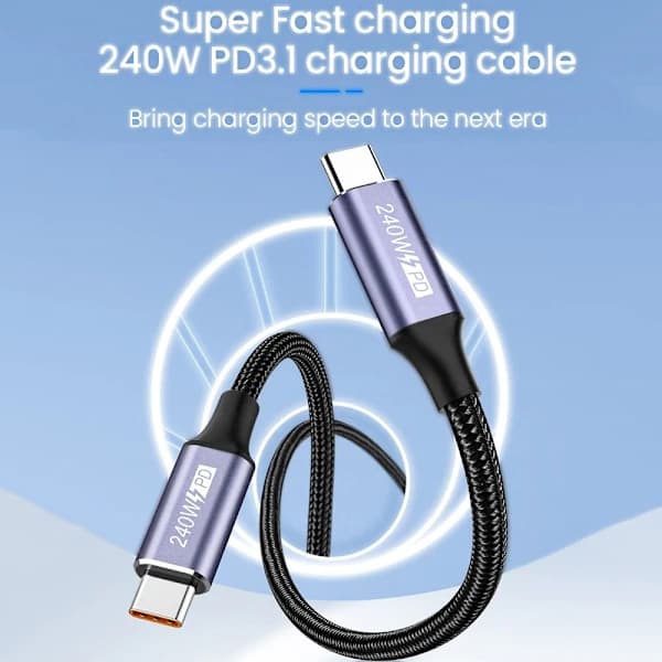 USB C -pikalatauskaapeli, tyyppi C -datakaapeli, MUSTA 0,5M, musta 0,5 m