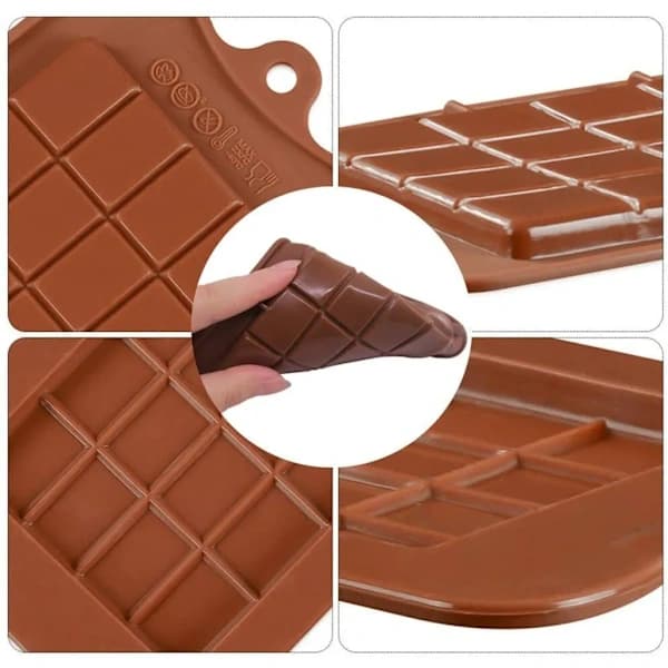 2 stk. silikoneforme til chokolade, silikonechokoladeform, 48 chokoladestykker, brudbar form, chokoladekage, chokoladebar