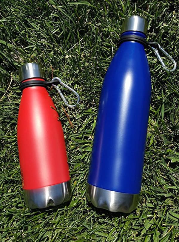 6-pack silikonring för vattenflaskor med silverfärgad karbinhake, passar 350–750 ml cola-formade flaskor för resor, vandring och camping