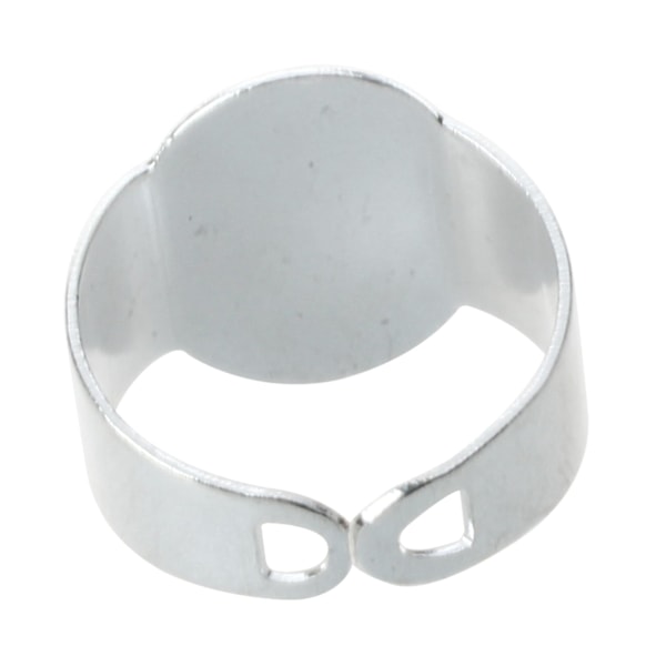 XJ-20 st 15 mm Silver Oval Justerbar Ringhållare för Hantverk