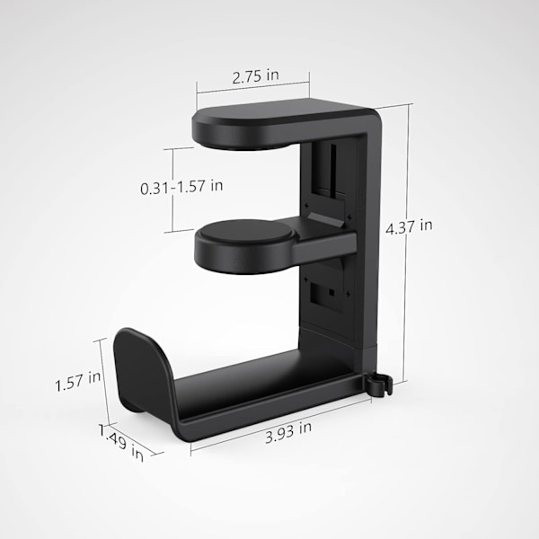 PC Gaming Headset Hook Holder, Headphone Stand with Adjustable Boom Arm and Swivel Function Black