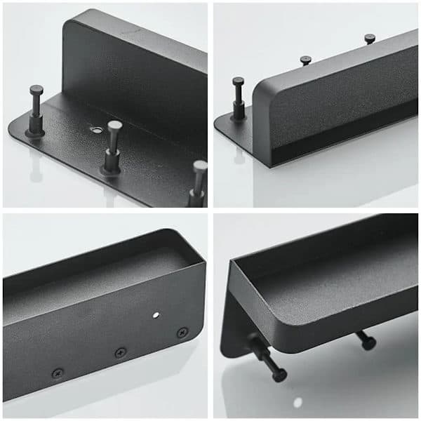 Nøgleholder Hylde Nøgleboks i rustfrit stål Vægmonteret sort 24,5(L)x5,8(H)x4,3(B) cm sort