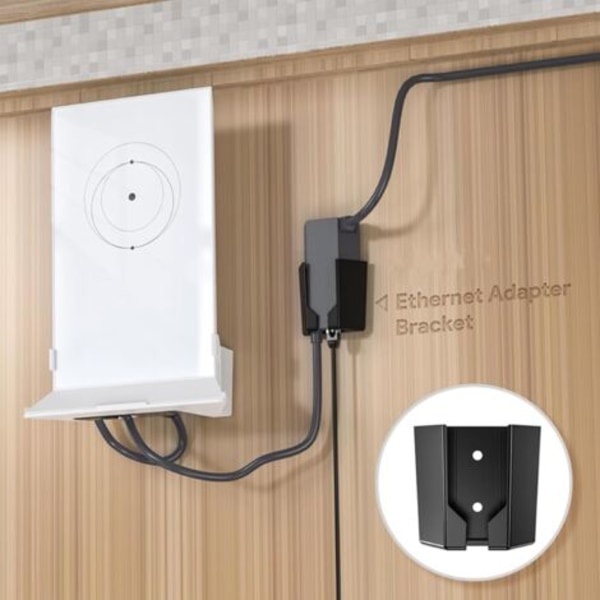 Ethernet Adapter Brakett Plast Ethernet Adapter Brakett Veggfeste Ethernet Adapter Brakett for Ulike Installasjonsoverflater (Svart)