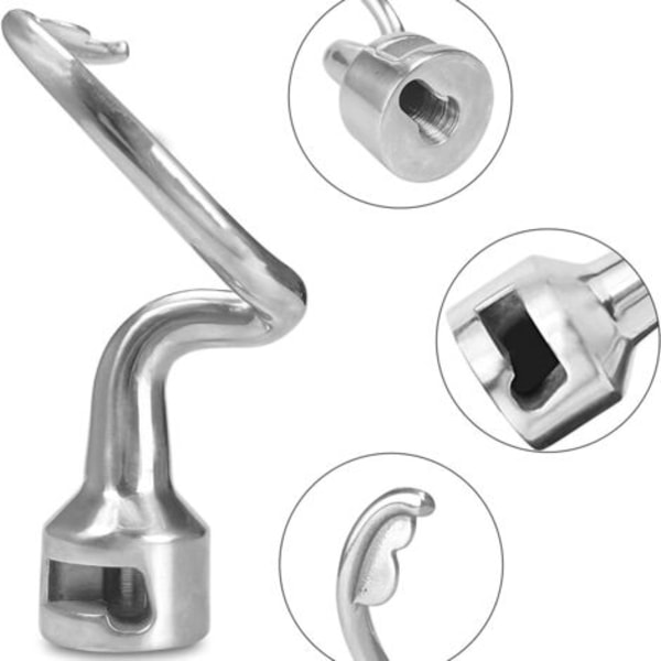 Deigkrok for Kitchenaid Mikser - Brødkrok - Deigkrok K45DH - Rustfritt Stål - Holdbar - Ubelagt - Lett å Rengjøre