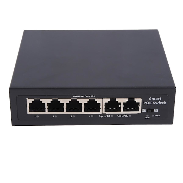 XJ-Poe Switch 6-port 100 Mbps Switch 4 Poe+2 Uplink Med Intern Strömförsörjning Kontor Hemmanätverk Hub För Ip C