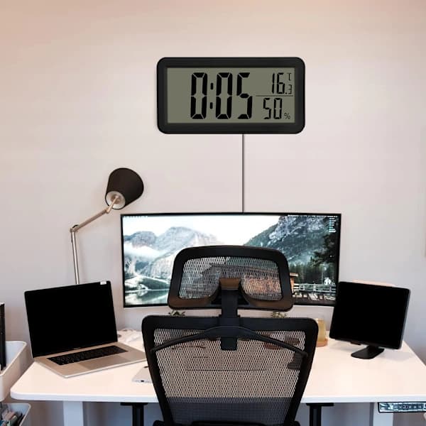15 cm Digitaalinen LED-seinäkello - Herätyskello selkeällä näytöllä