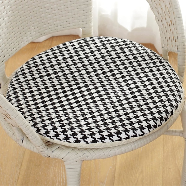 XJ-2 st runda bistrostolsdynor, bomullstråd förtjockade halkfria sittdynor bekväma hållbara stora golvdynor, F, 40 * 40 cm (2-pack)