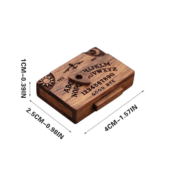 XJ-Miniatyr Åndebrett med Skuff Ouija-Brett Hjemmeinnredning Ouija-Brett Dekorasjoner Miniatyr Åndebrett Mini Ouija-Brett Halloween Dekorasjoner Tre
