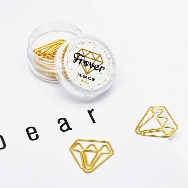 8 stk. Papirclips Binder Filclips GULD BLOMST BLOMST Guld Blomst-Blomst