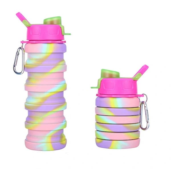 500ML Silikonmugg Vattenflaska RÖD red[XJ]
