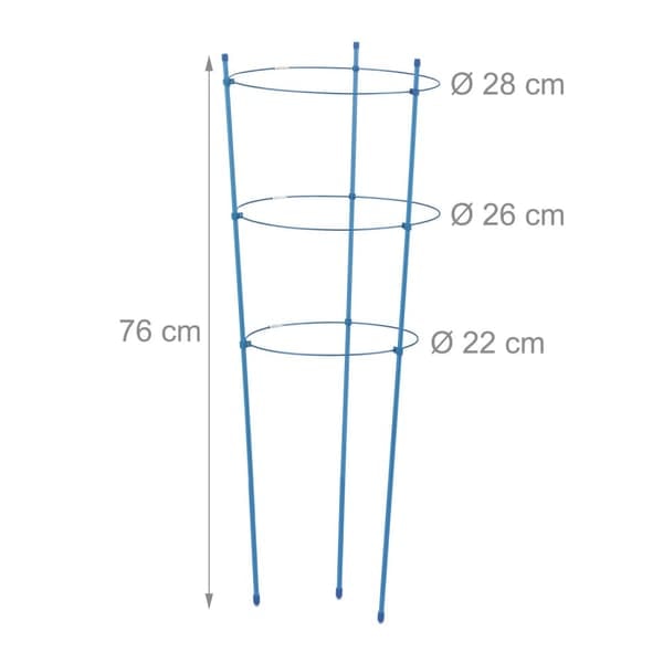 XJ-Växtstöd 76 cm blå, 6-pack