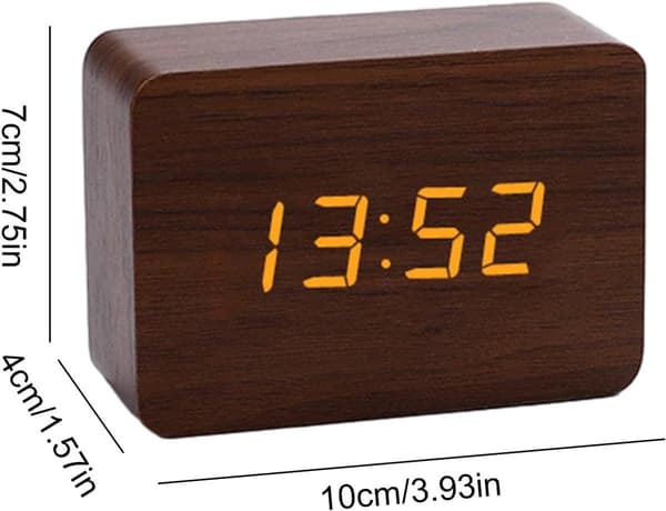Digital väckarklocka med stor LED-display, USB-driven, justerbar ljusstyrka, röststyrning för sovrumsskrivbord, vit White