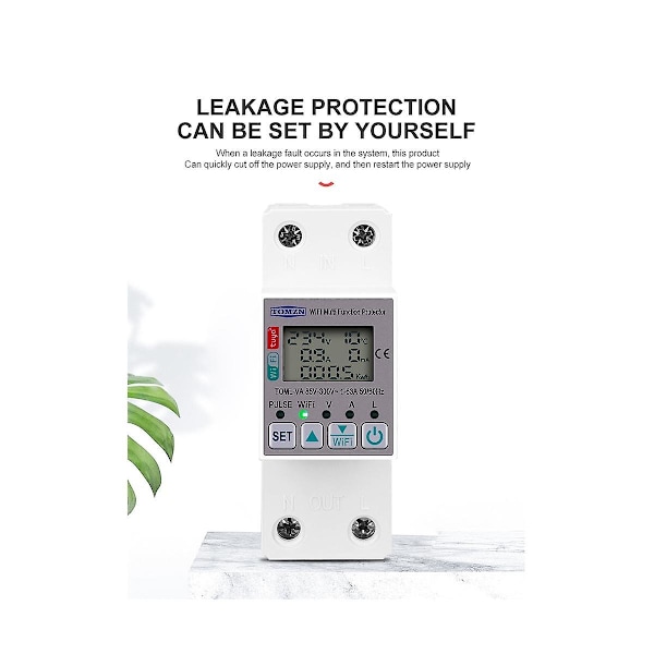 XJ-63a Tuya Smartlife Wifi Energimätare Kwh Mätbrytare Timer Med Spänning Ström Och Läckage Pr