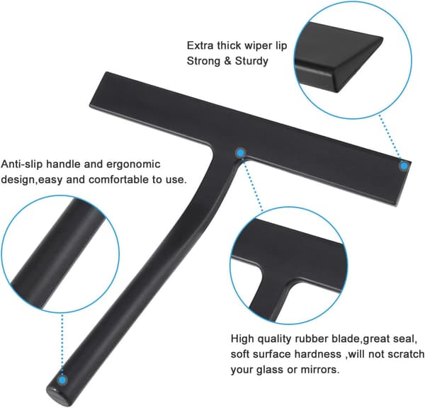 Silikonebruseskraber med kerne i rustfrit stål (sort)
