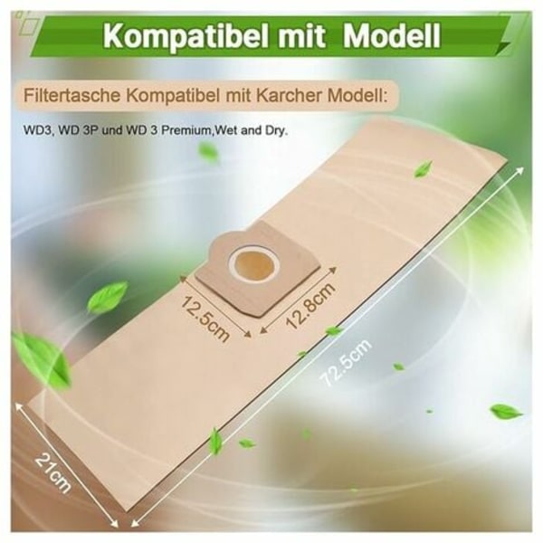 Pölypussit ja patruunasuodattimet imuriin WD3 Premium, 3.300 M, 3.200, WD3.500 P, 6.959-130, 5 kpl