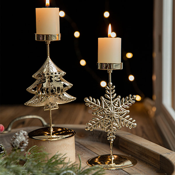 XJ-Julestjerne Lysestake Elg Juletre Lysestake