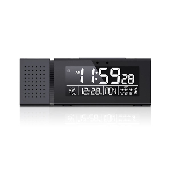XJ-Nattlampa Digital Väckarklocka Färg LED Ändring FM Radio Temperatur Luftfuktighet Display Klockor Bla