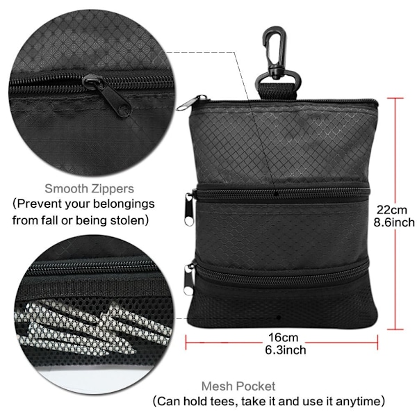XJ-Golfbag Golf Tee Holder SORT