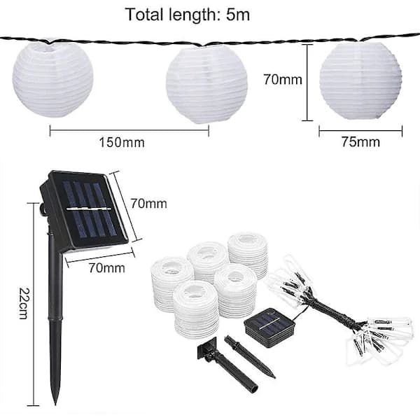 Solar LED Lanterne Lysstreng, IP65 Vandtæt 2