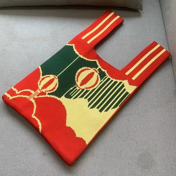 XJ-Stickad handväska Knuten handledsväska 5 5