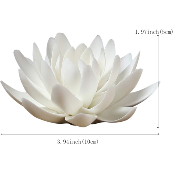 XJ-3,9 tommers hvit lotus keramisk røkelsesbrenner blomst røkelsesbrenner pinneholder for yogastudio stue hjemmeinnredning