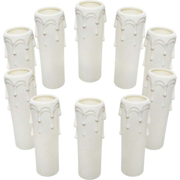 10 st Ljushållare 30 mm x 100 mm Vita Plast Ljusskyddsrör för Ljuskronor Vägglampor