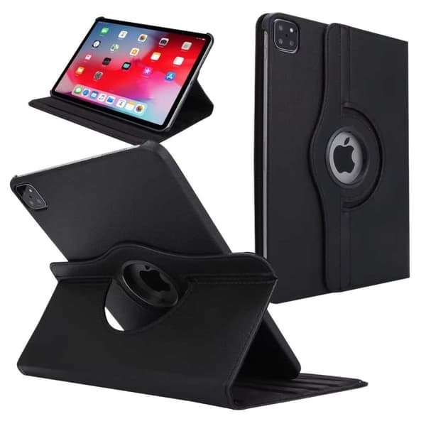 XJ-iPad Pro 13″ (M4) 360° Smart Skal Fodral Case PU-Läder Svart