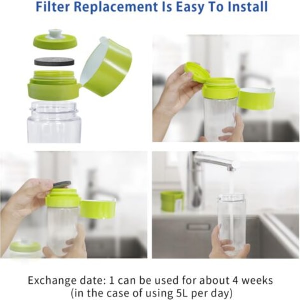 6 kpl Vesifilttereitä Brita Fill & Go -suodatinpulloihin - Vähentää PFAS-yhdisteitä, klooria, hiukkasmaista ainetta ja muita juoman makua pilaavia aineita
