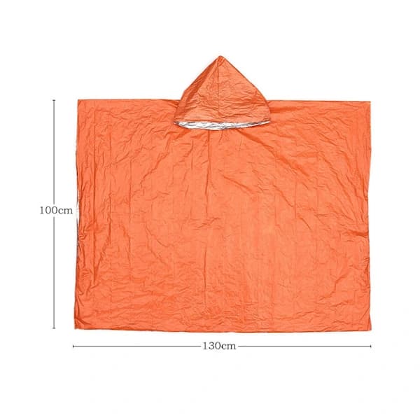 Nødregnfrakke Termisk Regntøj ORANGE orange