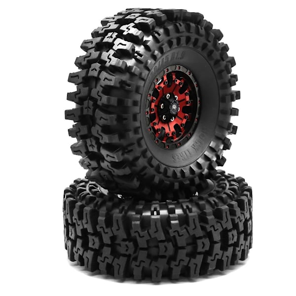 XJ-120mm Metall 1.9 tum Beadlock Fälg Gummidäck Set För 1/10 Rc Crawler Bil Trx4 D90 Axial Scx10