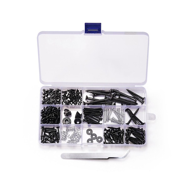 XJ-254 stk/lot Kit for bakplatefeste Sortiment med oppbevaringsboks for elektrisk gitar DIY-verktøy, sølv