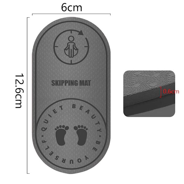 Hoppreps Træningsmåtte - 6mm/8mm Fortykket Lyddæmper