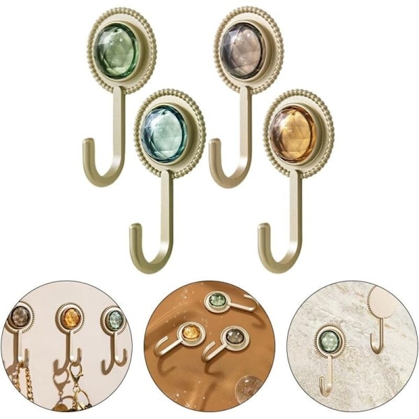 4-pack Retro Pyyhekoukkuja Ilman Porausta: Käytännölliset Itsekiinnittyvät Koukut Seinälle Asennettavat Itsekiinnittyvät Naulat Keittiöön Kylpyhuoneeseen Seinälle, 94.22.5cm