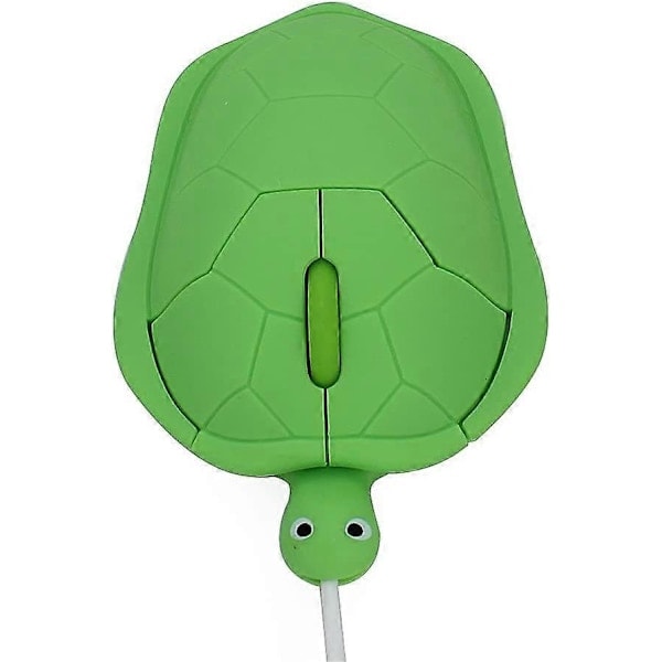 Sød Dyre Skildpaddeformet Mini USB Kablet Tegneserie Mus Lille Børnemus Kreativ 3D Optisk Mus 1200 DPI PC Laptop Computer (Grøn)